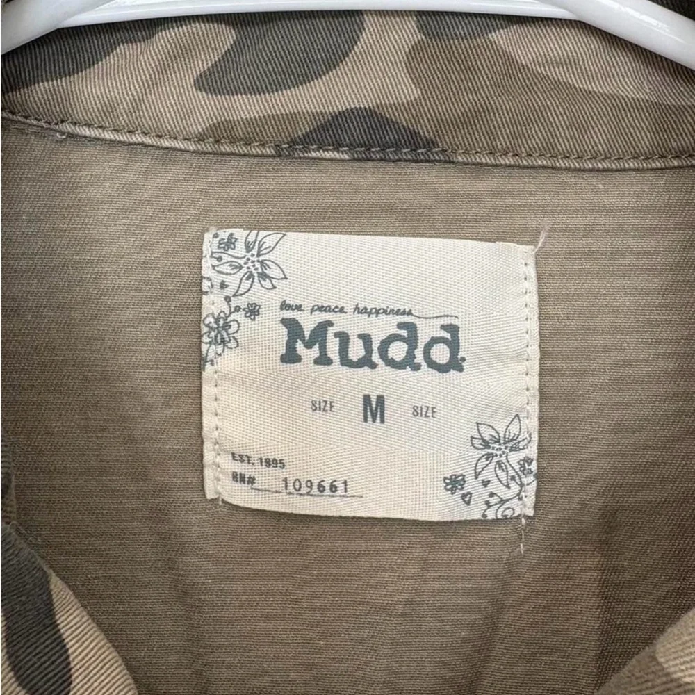 Women's Mudd Camo‎ Full Zip Snap Cotton Military Jacket Size Medium